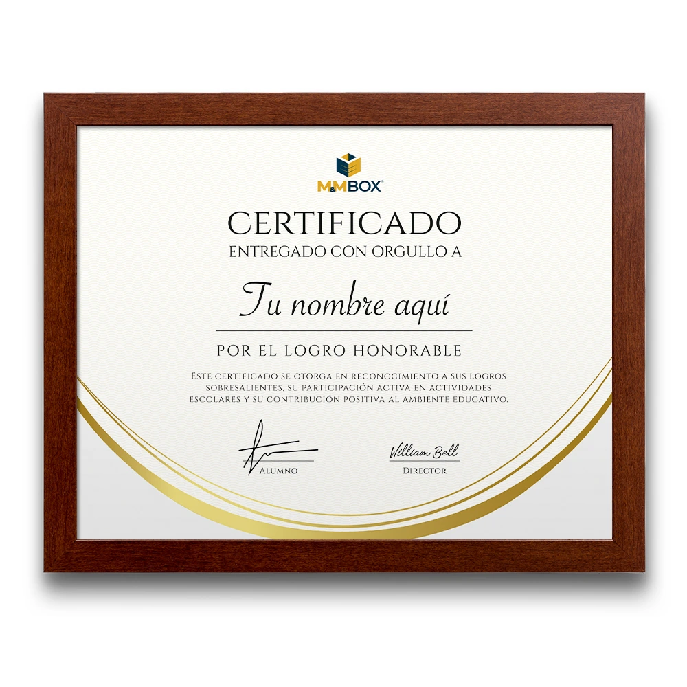 RECO-ENT02 – Marcos para diploma M&M Box